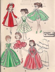 8354 BUTTERICK 1958 23' OR 20"; 18" choice  FASHION CISSY REVLON DOLL CASUAL-FORMAL PATTERN choice